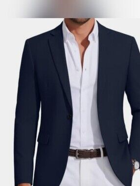 Coofandy-Men's Navy Sport Coat Casual Blazer M